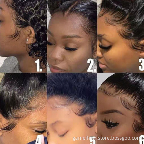 Wholesale Cheap 12a Brazilian Human Hair Hd Full Lace Frontal Bob Wig Deep Wave Virgin Human Hair Transparent Lace Front Wig